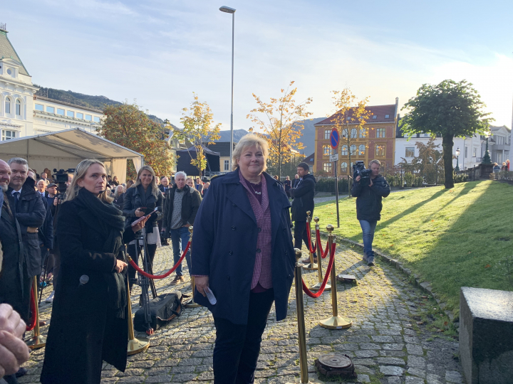 Erna Solberg under gjenåpningen