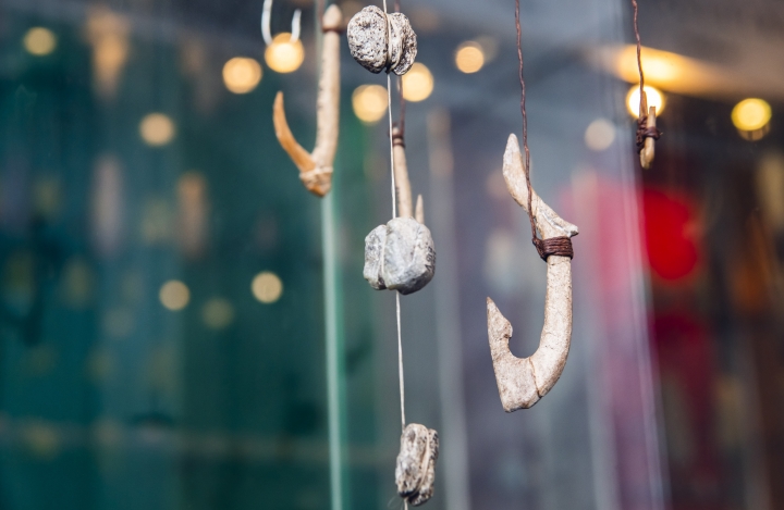 Stone age fishing hooks and sinkers